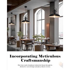 GUIHUALOVE Black Pendant Lights Kitchen Island 2 Pack, Dome Pendant Light 13.8" W, Black Farmhouse Pendant Light for Kitchen Barn Hallway Porch Dining Room