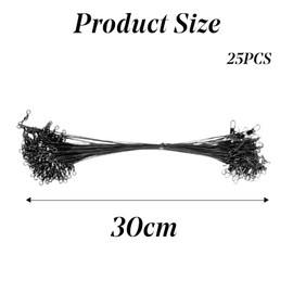 25 LURE WIRE TRACES spinning pike fishing swivel zander（30cm）