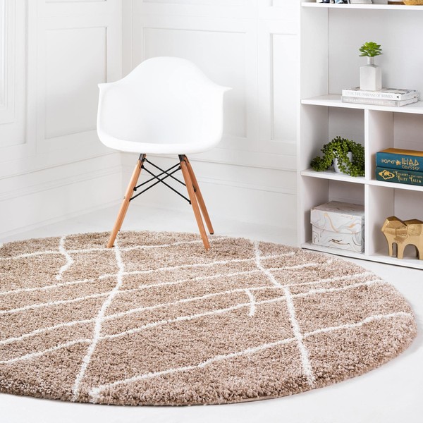 Rugs.com Soft Touch Shag Collection Round Rug – 5 Ft