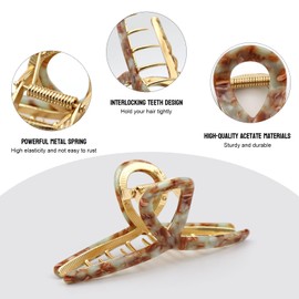 MEDOCA Large Claw Clips - Metal Hair Clips for Women - Gold Claw Clips for Thick Hair - Strong Hold Big Claw Clips for Women Girls - Bule