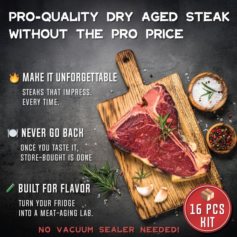 Dry Age Bag for Beef Steak. Easily Create Delicious DIY