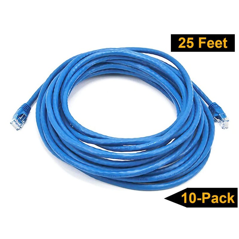 iMBAPrice 1' Cat5e Network Ethernet Patch Cable, 10 Pack, Blue
