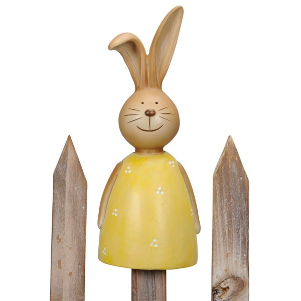 ETC Happy Colourful Fence Stool Rabbit as Rabbit Boy or Rabbit Girl with Funny Kinky Ear Green Yellow Pink or Pink (Yellow)