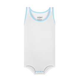 Landofgenie Men's Sleeveless Vest Bodysuit One-Piece Pyjamas Cotton Onesie Romper for Adults, White