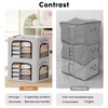 Graciadeco 3-Pack Clothes Organizer Bins with Metal Frame, Foldable 40L