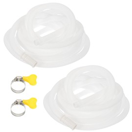 PATIKIL 19.68ft Air Conditioner Drain Kit, 2 Set Universal AC Drain Hose Connector Hose with Clamp Rubber Adapter for Mini-Split Window AC Unit Dehumidifier Faucet