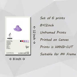generisch Lil Poster Peep Music Album Cover Signed Limited Canvas Poster (Set of 6) Unframe: 08 in x 12 in (20 x 30 cm)