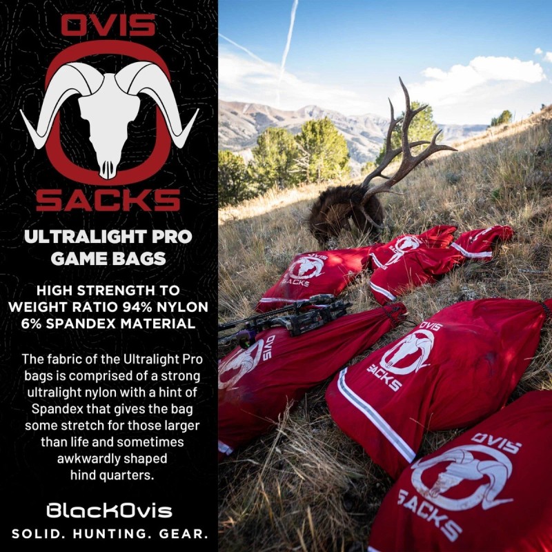BlackOvis Ovis Sacks Ultralight Pro Game Bag Set - Large
