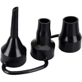 Black Plastic Air Pump Replacement Nozzles 3 Sizes - Multi-Purpose Nozzle Tips for Airbed, Inflatable Mattress, Pool Floats, Electric and Manual Pumps (3 Nozzles)