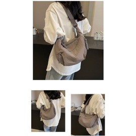 DWDC Crossbody Bag,Women's shoulder bags Large capacity nylon Crescent waterproof hobo bags with adjustable shoulder straps, suitable for women's work and leisure shopping and travel