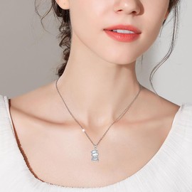 Animal Necklace for Women Daughter Sterling Silver Animals Chain Gifts Axolotl Cow Pig Cat Jewellery Gifts for Girls Daughter Birthday Christmas Graduation Animals Gift, Sterling Silver