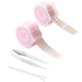 Slip-On Lid Tapes, Pack of 1200 Waterproof Invisible Double Slip-On Tape Eyelid Tape Eye Tapes for Droopy Mono Eyelids with Fork Bars Tweezers Hold Eyelid Lifting without Surgery Skin Colour