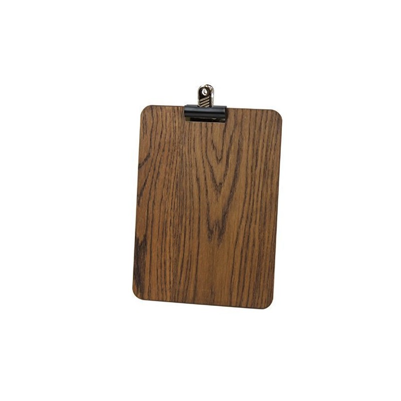 Chalkboards UK A4 Wooden Board with Detachable Clip, Wood, BROWN