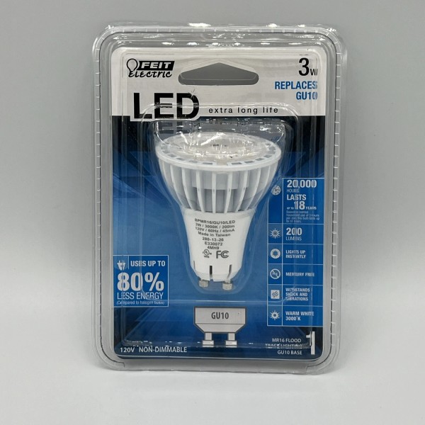 FEIT Electric Replaces GU10 Base 3W MR16 Flood Track Lighting