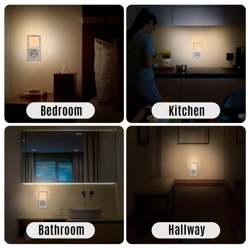 LQWELL® Night Light Socket Foldable with Twilight Sensor, Night Lamp