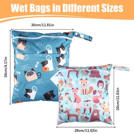 Maxmoc Pack of 2 Wetbag Nursery, Wet Bags, Nappy Bag, Waterproof Wet Bag, Reusable Wet Bag Nursery with Zip, for Toddlers, Swimming, Gym, Travel, orange, Style 7