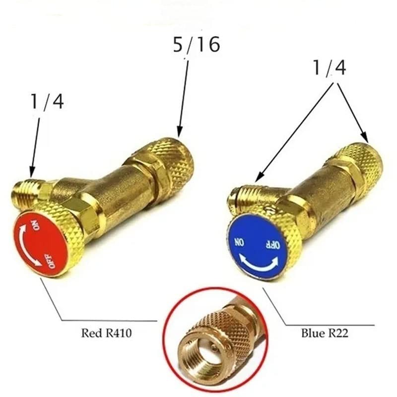 Opexicos 2Pcs Multifunctional R22/R410A Refrigeration Charging Adapter,Air Conditioning Charging Valve