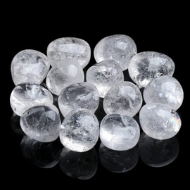XIANNVXI Clear Quartz Crystal Stones Natural Irregular Polished Tumbled Stones Bulk Crystals Gemstones Vase Filler Decorative Stones Reiki Palm Energy Stones 100 Gram