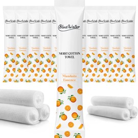 BlueWater BlueWater Individually-Wrapped Moist Scented Towels - Single-Use Premium Towelettes (12x12, Mandarin)