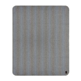 Thick Alpaca Wool Blanket Heavyweight Camping Outdoors Indoors Soft Peru Twin Size Stripes Design (Soft Gray/Soft Blue, Twin Size)