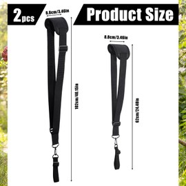 Meng Jiaran Strimmer Harness Padded Belt Shoulder Strap,2PCS Adjustable Strimmer Harness Mower Trimmer Belt,Trimmer Harness Strap Compatible with Most Grass Trimmer,Black