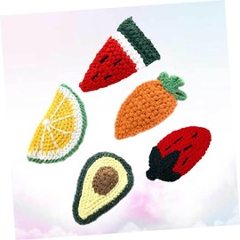 Healeved 5Pcs Fruit Themed Hair Clips for Woolen Yarn Bobby Pins Watermelon Turnip Avocado Lemon Strawberry Hair Accessories for Young
