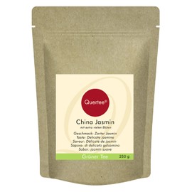 Green Tea - China Jasmine Tea with Extra Many Flowers 250 g with Delicate Jasmine Flavour for Over 100 Cups of Tea Quertee