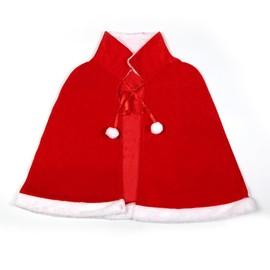 ILUFAM Adult Christmas Cape Santa Claus Cloak Red Velvet Shawl Cape Xmas Costume