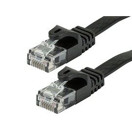 Monoprice Cat5e Ethernet Patch Cable - 3 Feet - Black | Network Internet Cord - RJ45, Flat,Stranded, 350Mhz, UTP, Pure Bare Copper Wire, 30AWG