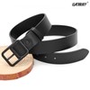 LEACOOLKEY Women Classic Black Leather Belt With Square Black Buckle