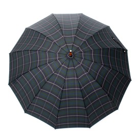 (Sun or Rain) Makita Shoten, Long Umbrella, Stewart of Athol (Green Tartan Checker), mttd-l-st-gr, Douglas Green