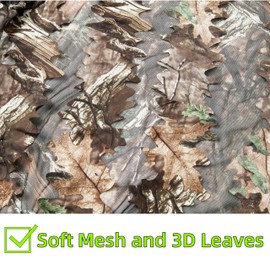 GHILEO Ghillie Suit, 3D Leafy Camo Ghilly Suit for Hunting, Airsoft, Paintball Game, Costume, Outdoor Camouflage