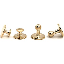 Clergy Collar Polished Studs Set (Gold)