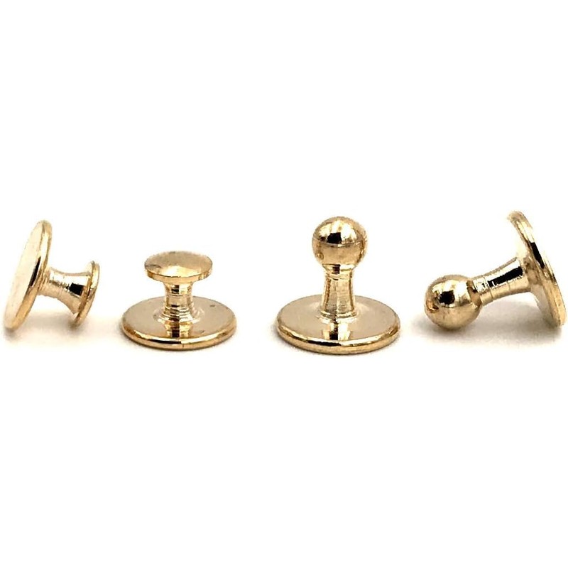 Clergy Collar Polished Studs Set (Gold)