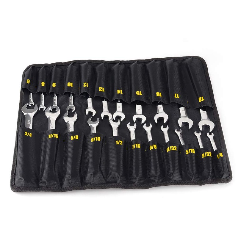 FLZOSPER 22-Piece Flex-Head Ratcheting Wrench Set，Metric & SAE Chrome Vanadium