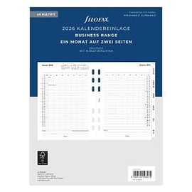 Filofax Calendar A5 Multi 1 Month on 2 Pages Tabbed (German) 2026