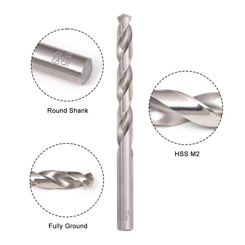 COMOWARE Drill Bit Sets for Metal- 19 Pcs Straight Shank