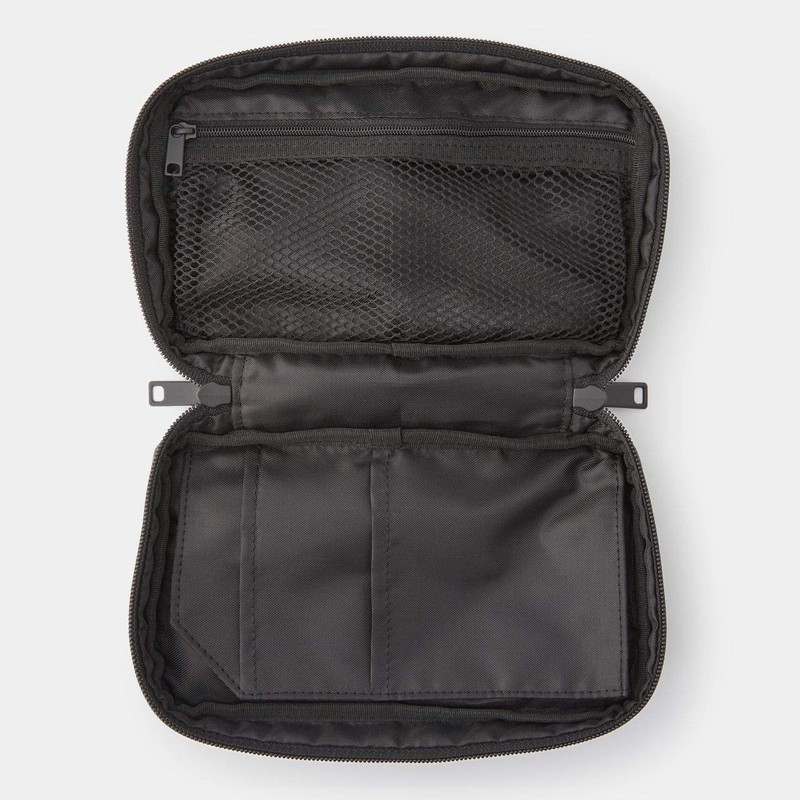 MUJI 02869175 Nylon Book Shaped Pouch, Black, Approx. 4.7 x