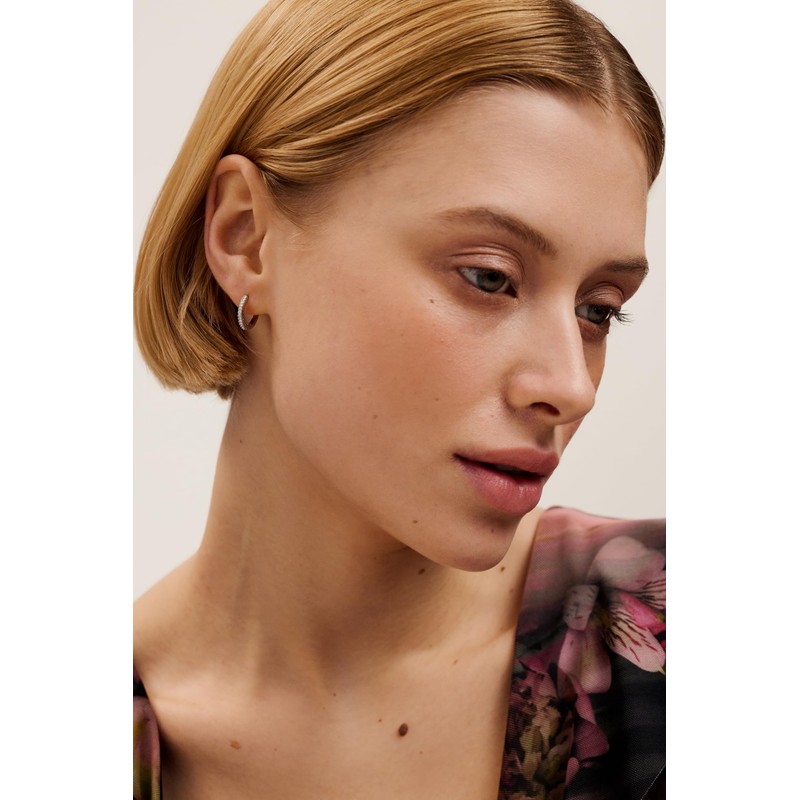Ted Baker Heplie Crystal Hoop Earrings (14mm outside diameter) For