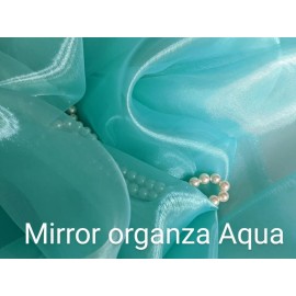 Unbranded Mirror Organza Aqua 59", by the yard. Shinny sheer organza. Swatches available.