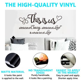 Motivational Home Wall Decals for Bedroom: Inspirational Family Quotes Vinyl Art Wall Stickers for Living Room Bathroom Kitchen Apartment - This is US 36.2" X 19"