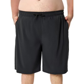 Arcweg Mens Plus Size Swim Shorts Men Swimming Trunks Big and Tall Quick Dry Swimming Shorts XXL-6XL Black 1 2XL