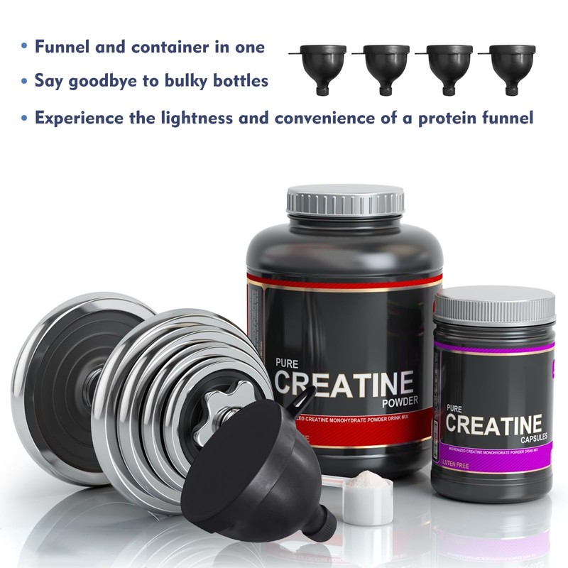 TEESSUE 4 Pcs Protein Powder Container, Portable Protein Powder Travel