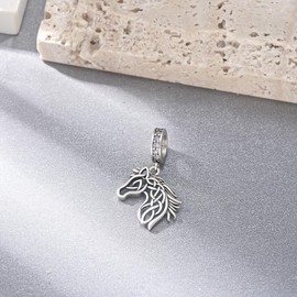 qielizhu Horse Charms for Bracelets 925 Sterling Silver Celtic Horse Jewelry Horses Gifts for Women Equestrian lovers Christmas Day Jewelry Present