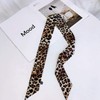 WHITE FANG MA020 Women's Scarf, Stole, Leopard Pattern, Stylish, Ribbon