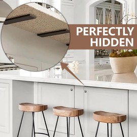 LCGP Countertop Support Brackets,3 Piece 12" Solid Heavy Duty Steel Concealed Kitchen Island Countertop Brackets for Granite,Quartz,Marble,Artificial Stone,Concrete and Laminate Countertop DIY Project