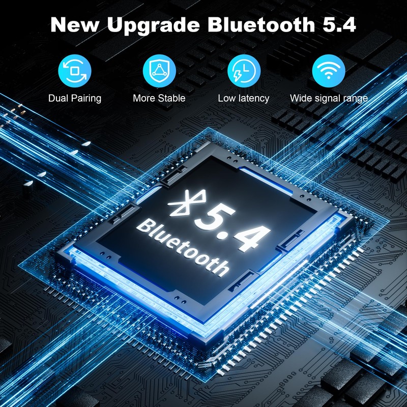 2026 Upgraded Bluetooth 5.4 Transmitter Receiver, 2-in-1 Airplane Bluetooth Adapter,