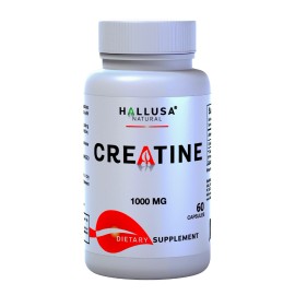 Hallusa Natural 60 Cápsulas - Creatina Monohidrato Culturismo - Crecimiento Muscular
