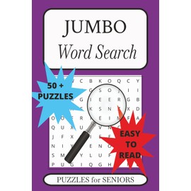 JUMBO Word Search Puzzle Book: Word Searches with Easy to Read Print I 6 x 9 inches 110 Pages I 50+ Puzzles ... Gifts for Seniors, Puzzle Lovers, Vacations, Holidays, and Road Trips