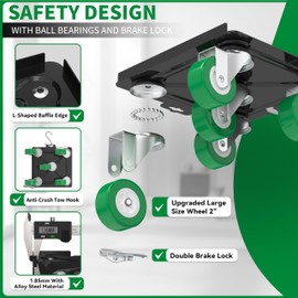 NEST EASY Upgraded Heavy Duty Furniture Dolly 360° Rotating 5 Wheels, Alloy Steel Furniture Movers Up to 3748 lbs/1700 Kg Load Capacity with Measure Tape and Leveler (6.9x6.5 in)
